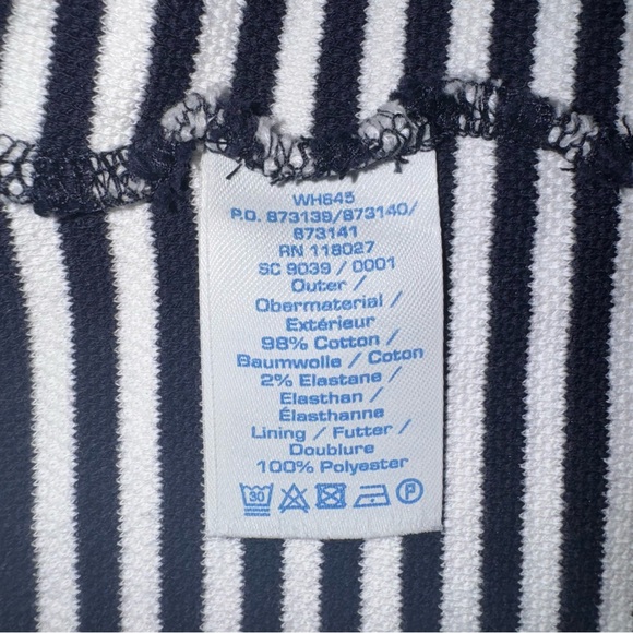 Boden Martha Mock Neck Sheath Sleeveless Dress Navy & White Stripes, Size 10UK - Picture 3 of 9